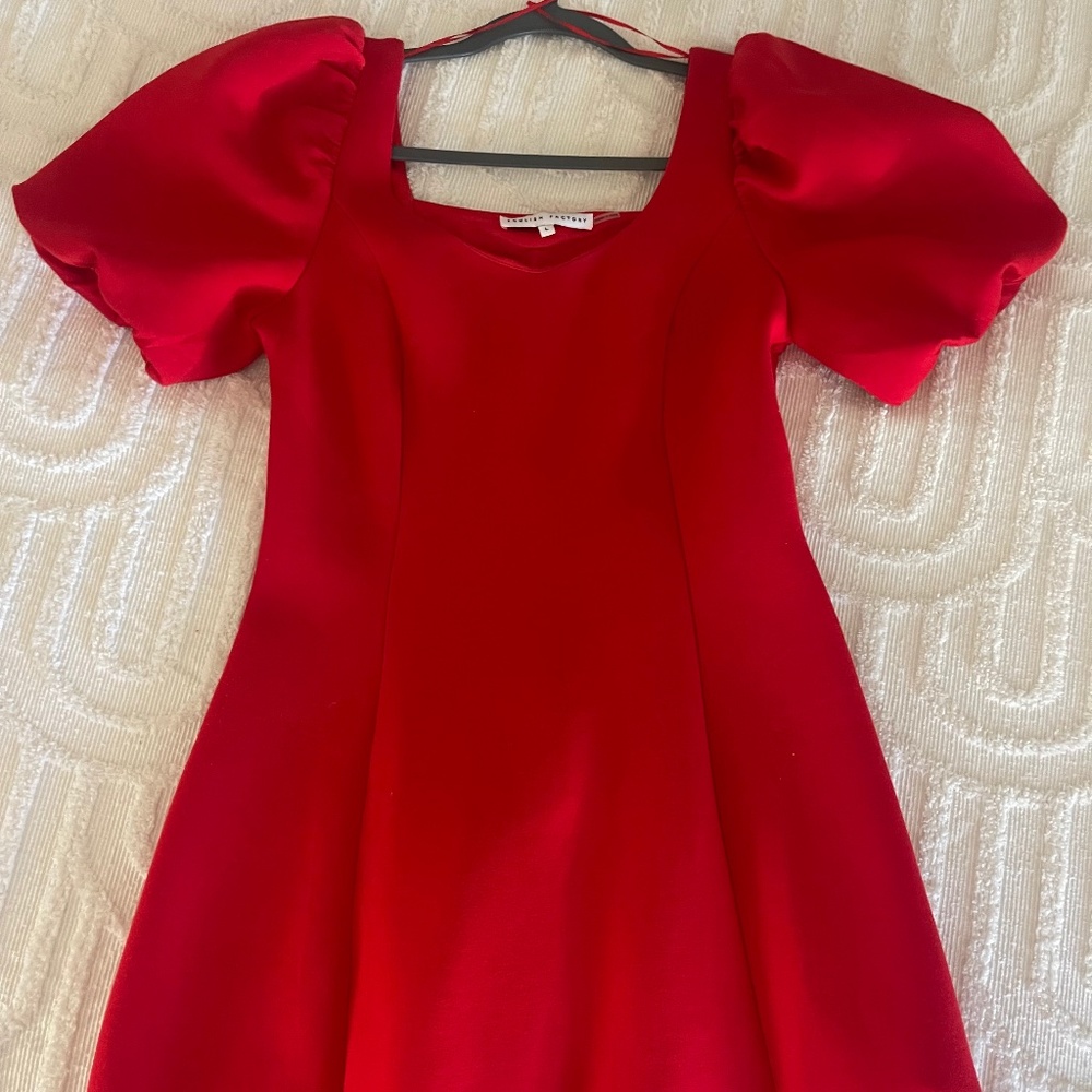 English Factory Puffy Red Dress